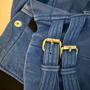 Blue Women's Jacket with Gold Buckles